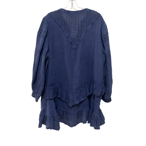 NWT Free People Sachi Mini Dress Lace Tiered Ruffle Balloon Sleeve Billowy Large - Picture 5 of 15